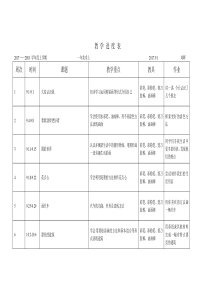 小学一年级美术-(上)教学进度表