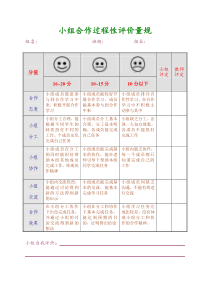 小组合作过程性评价量规.