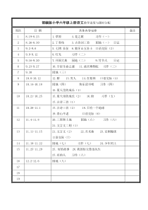 部编版小学语文六年级上册进度安排