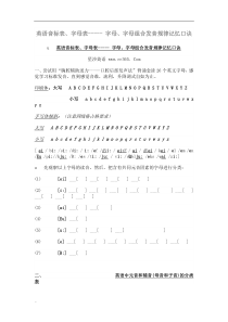 字母、字母组合发音规律记忆口诀