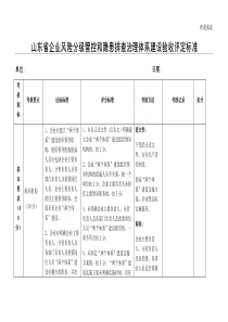 山东省企业风险分级管控和隐患排查治理体系建设验收评定标准