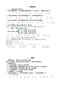 六年级数学上册总复习知识点和典型例题