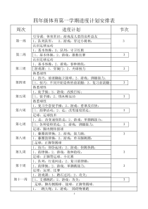 小学四年级上册体育教案