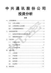 中兴通讯股份公司投资分析