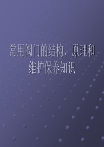 常用阀门的结构、原理和维护保养知识2009.10.26(王泽彬)