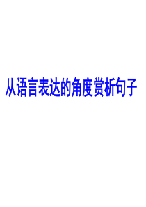 散文复习：从语言表达的角度赏析句子