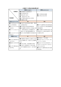 swot职业决策分析模板