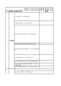 CRCC认证检查记录清单