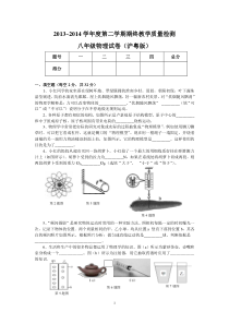 淮南市2013-2014(2)八年级物理沪粤版期末试卷定稿有答案