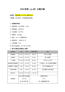 【案例】XXXX餐饮项目众筹方案