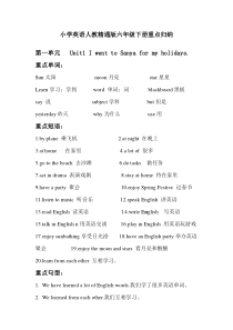 小学英语人教精通版六年级下册重点归纳