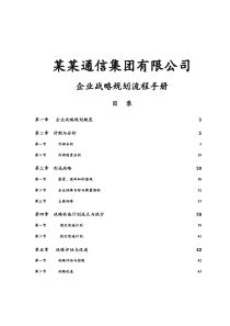 企业战略规划流程手册