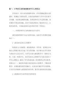 小学语文老师继续教育学习心得体会