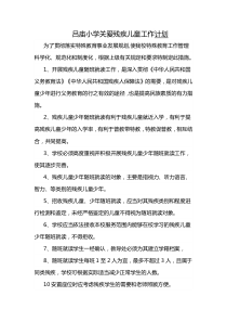 吕庙小学关爱残疾儿童工作计划