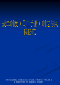 企业规章制度（员工手册）制定与风险防范（PPT 125页）