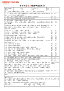 平安保险个人投保健康告知书