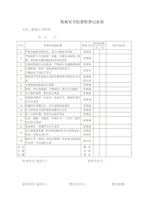 修理厂现场安全检查记录表