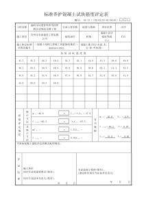 混凝土试块强度评定表