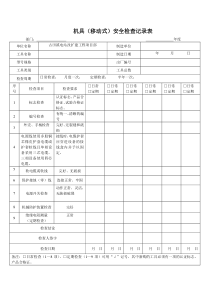 工器具检查记录表