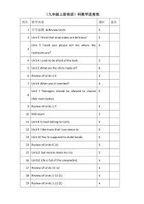 (九年级上册英语)科教学进度表