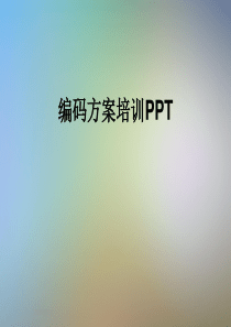 编码方案培训PPT