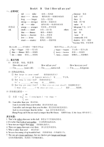 新人教版英语六年级下册单元知识点