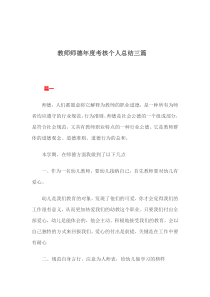 教师师德年度考核个人总结三篇