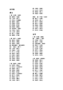 部编版二年级上册语文生字组词