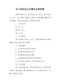 中心校突发公共事件应急预案