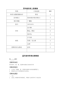 小学四年级体育上册教案