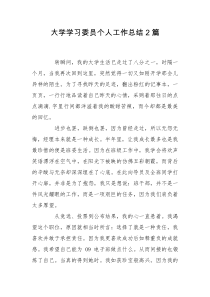 大学学习委员个人工作总结2篇