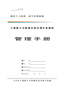 大桥镇小学教师自我发展年度规划管理手册