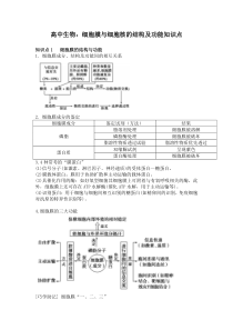 高中生物：细胞膜与细胞核的结构及功能知识点