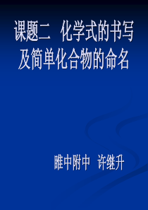 化学式的书写及简单化合物的命名。睢中附中