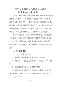 初中语文教师个人校本研修计划(张子兰)