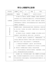 (完整版)学生心理辅导记录表