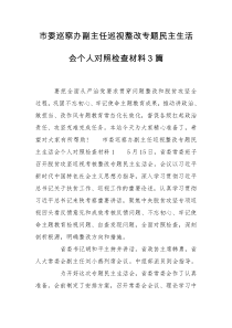 市委巡察办副主任巡视整改专题民主生活会个人对照检查材料3篇