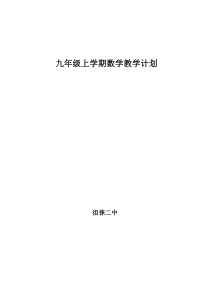 青岛版九年级上册数学教学计划-卢娜