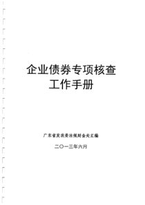 广东省企业债券专项核查工作手册