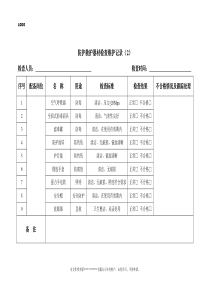 防护救护器材检查维护记录2