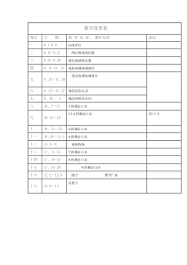 人教版小学二年级上册数学教学进度表