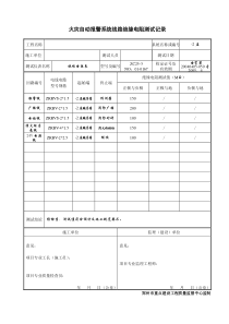 火灾自动报警系统线路绝缘电阻测试记录