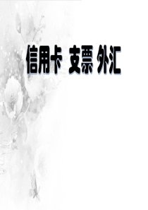 信用卡、支票和外汇PPT完美课件1