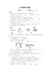 杠杆滑轮中考题