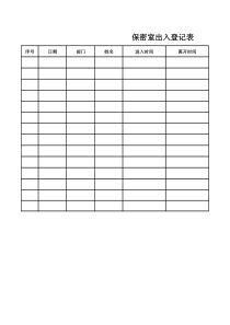 保密室出入登记表