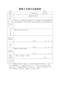 小学教职工代表大会提案表共15张