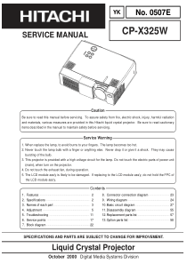 日立有限公司投影机_CP-X325W维修手册