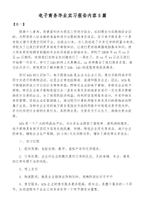 电子商务毕业实习报告内容5篇