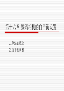 第十六章数码相机的白平衡设置