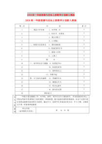 2019秋一年级道德与法治上册教学计划新人教版